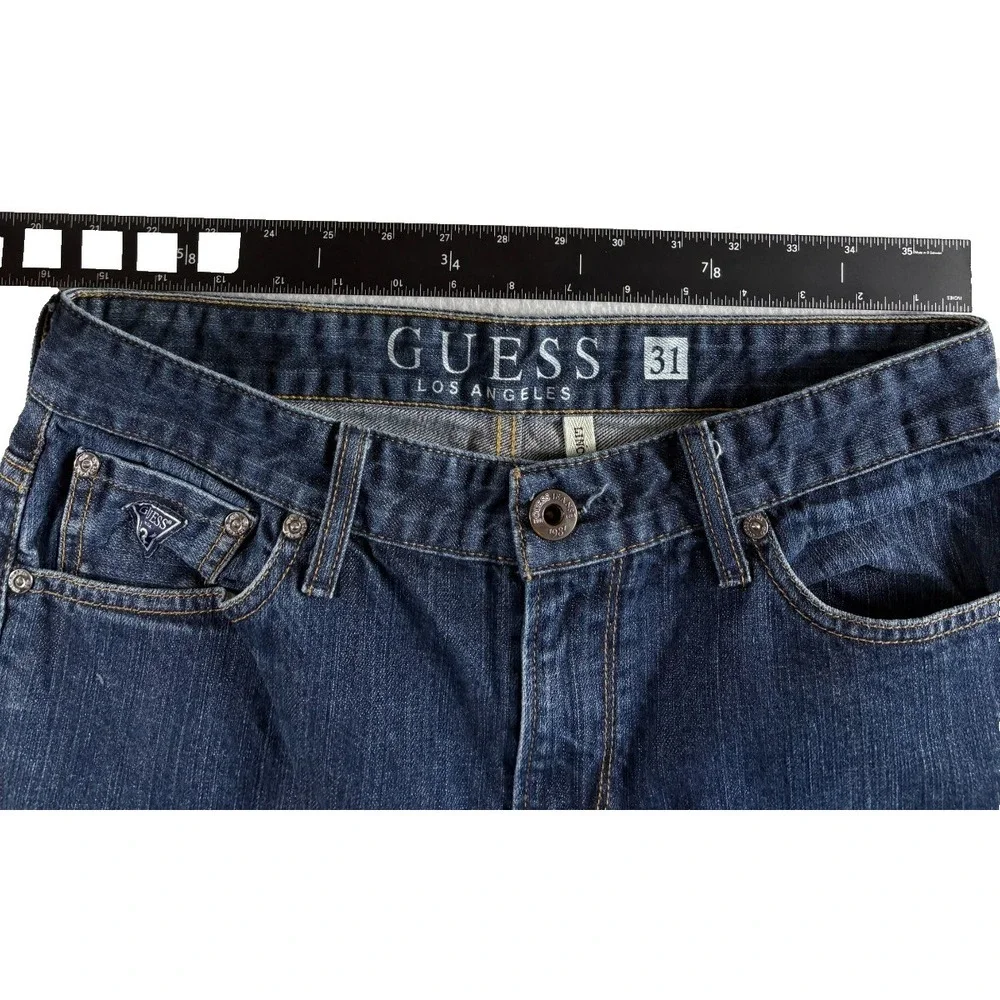 Guess Los Angeles Lincoln Slim Straight Fit Jeans 31 Blue Denim Authentic Casual